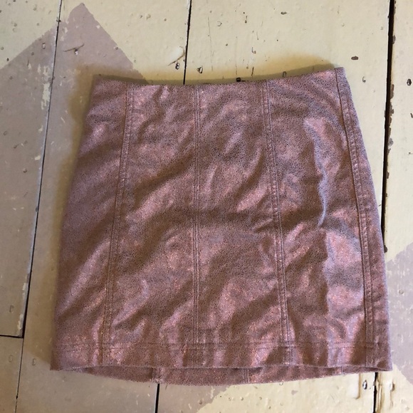 free people size 4 sparkly pink bodycon skirt - Picture 1 of 4